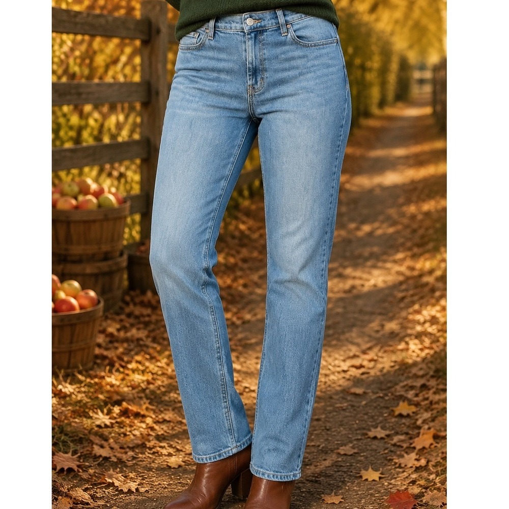 Old‎ Navy Womens Mid-Rise Boyfriend Jeans Blue Medium Wash Denim Size 8 Stretch